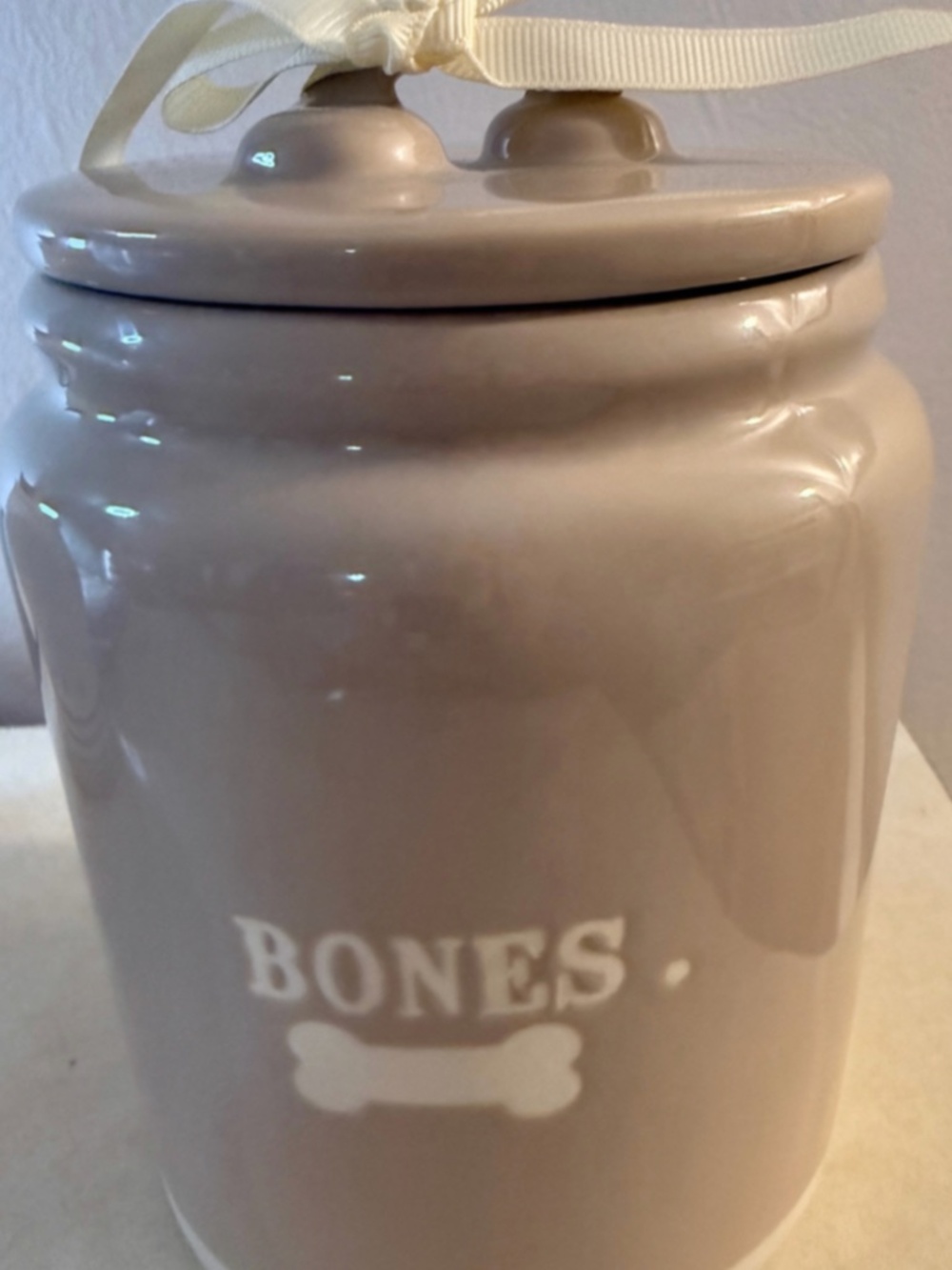 NWT RAE DUNN "BONES" CANISTER TAN